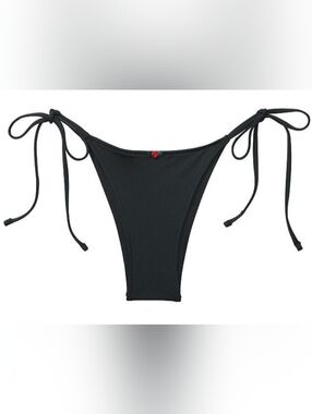 XXL PINK By Frankies Bikinis Rosemary Side Tie Bikini Bottom Black